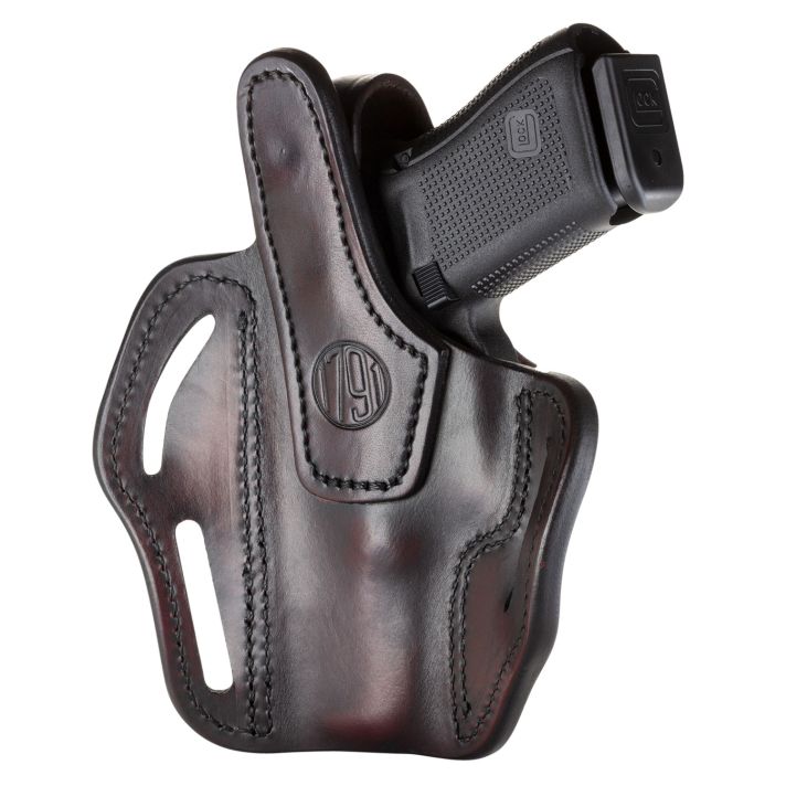1791 Gunleather BHX3SBRR BHXOWB Size 03 Signature Brown Leather Belt Slide Compatible w/Glock 17/S&W M&P Shield/Sig P228 Right Hand