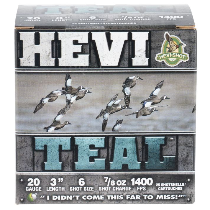HEVI-Shot HS62006 HEVI-Teal20Gauge 3" 7/8oz 6Shot 25 Per Box/10 Case