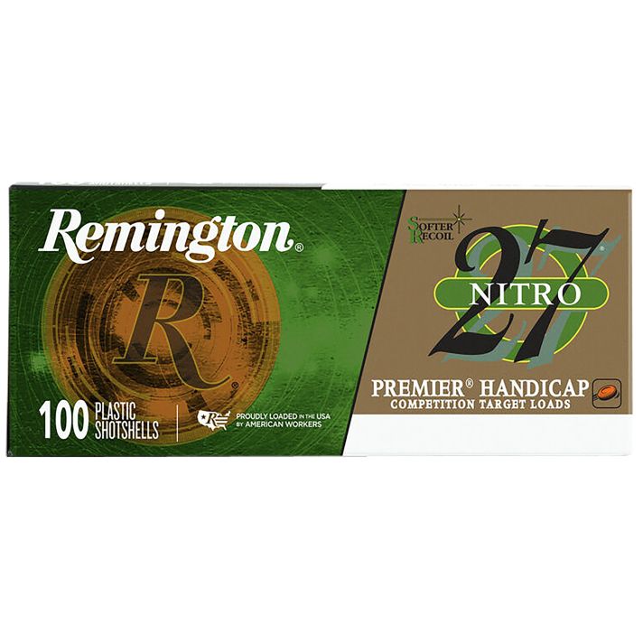 Remington Ammunition 28867 Premier Nitro 27 Handicap 12 Gauge 2.75" 1 1/8 oz 7.5 Shot 100 Per Box/ 2 Cs