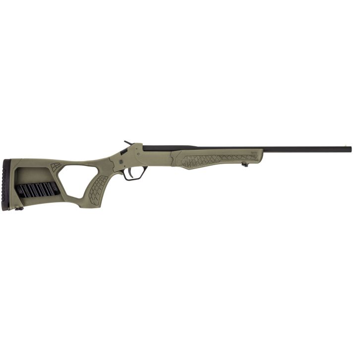 Rossi SSP1OD Tuffy Single Shot Youth 410 Gauge Break Open 3" 1rd 18.50" Matte Black Barrel, Matte Black Steel Receiver, OD Green Thumbhole Stock w/Shell Holder, Right Hand