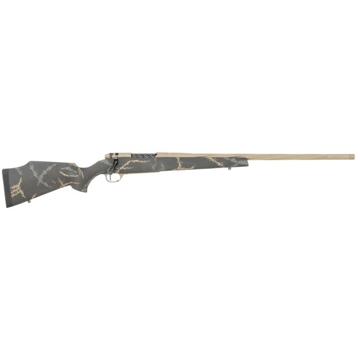 Weatherby MAM05N65RWR6B Mark V Accumark LTD 6.5 Wthby RPM 4+1 24" Barrel, Burnt Bronze Cerakote Metal Finish, Gray/Brown Accent Black Fixed Monte Carlo Stock