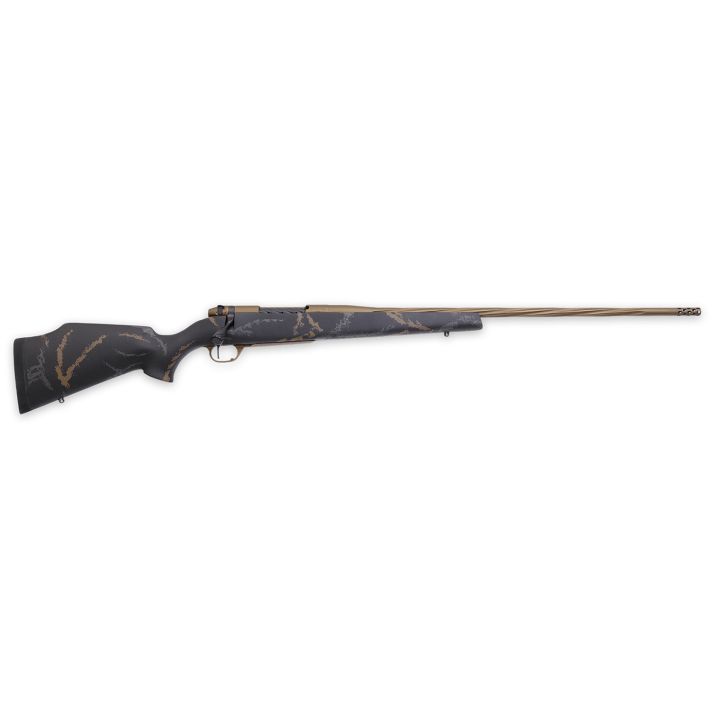 Weatherby MWL05N65RWR6B Mark V Weathermark LTD 6.5 Wthby RPM 4+1 24" Burnt Bronze Cerakote Spiral, Fluted Steel Barrel, Black w/Grey & Brown Accents Monte Carlo Stock