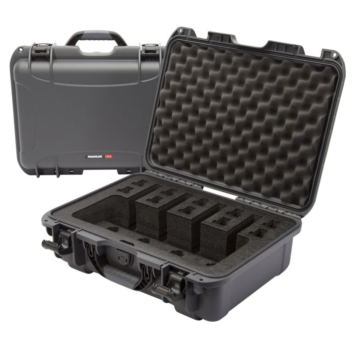 Nanuk 9254UP7 925 4 Up Gun Case Waterproof Graphite Resin w/ Closed-Cell Foam Padding 17" L x 11.80" W x 6.40" H Interior Dimensions