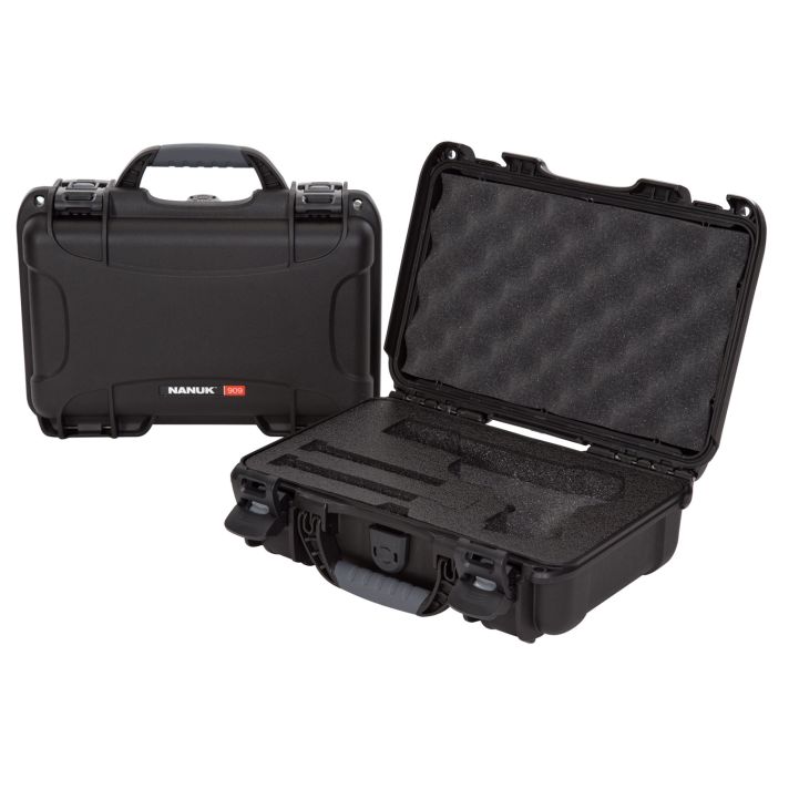 Nanuk 909CLASG1 909 Classic Gun Case Waterproof & Airline Approved Black Polyethylene w/ Closed-Cell Foam 11.44" L x 7" W x 3.68" H Interior Dimensions
