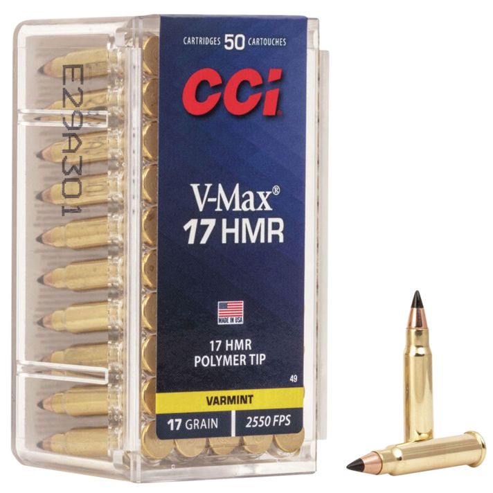 CCI 0049 VMAX17HMR 17 gr Hornady V-Max 50 Per Box/40 Case