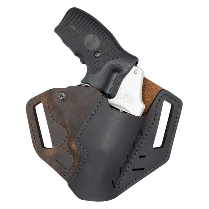 Versacarry REV201 RevolverOWB Distressed Brown Leather Belt Slide Fits S&W J Frame/Ruger LCR Right Hand