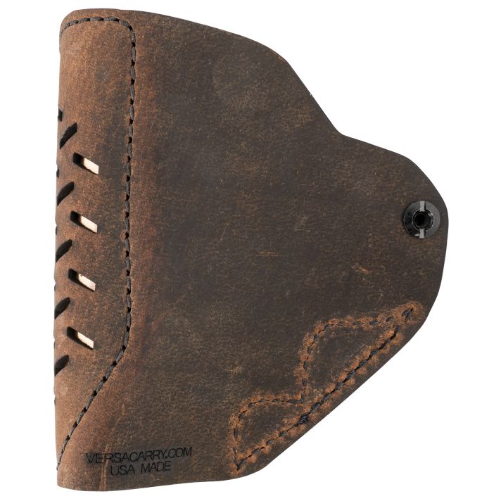 Versacarry REV211 RevolverIWB Distressed Brown Leather Belt Clip Fits S&W J Frame/Ruger LCR Right Hand