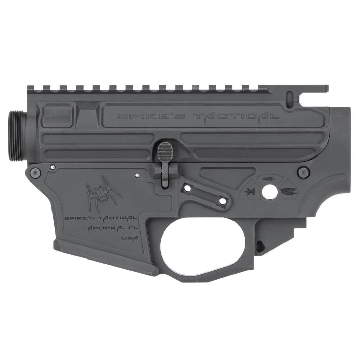 Spikes Tactical STSB920 Upper/Lower SetAR-15 9mm Compatible w/Glock Mags, Black Hardcoat Anodized