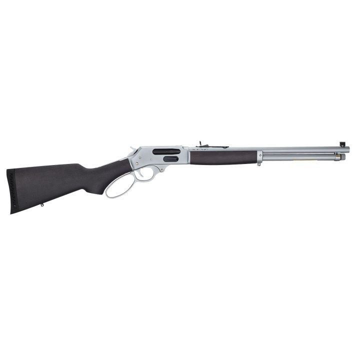 Henry H010GAW Side Gate All Weather Full Size 45-70 Gov 4+1 18.43" Hard Chrome Plated Steel Barrel, Satin Hard Chrome Steel Receiver, Stained Hardwood Stock Right Hand