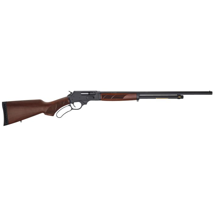 Henry H018G410 Side GateFull Size 410 Bore Lever 2.50" 6+1 24" Blued Steel Barrel, Blued Drilled & Tapped Steel Receiver, Fixed American Walnut Wood Stock, Right Hand