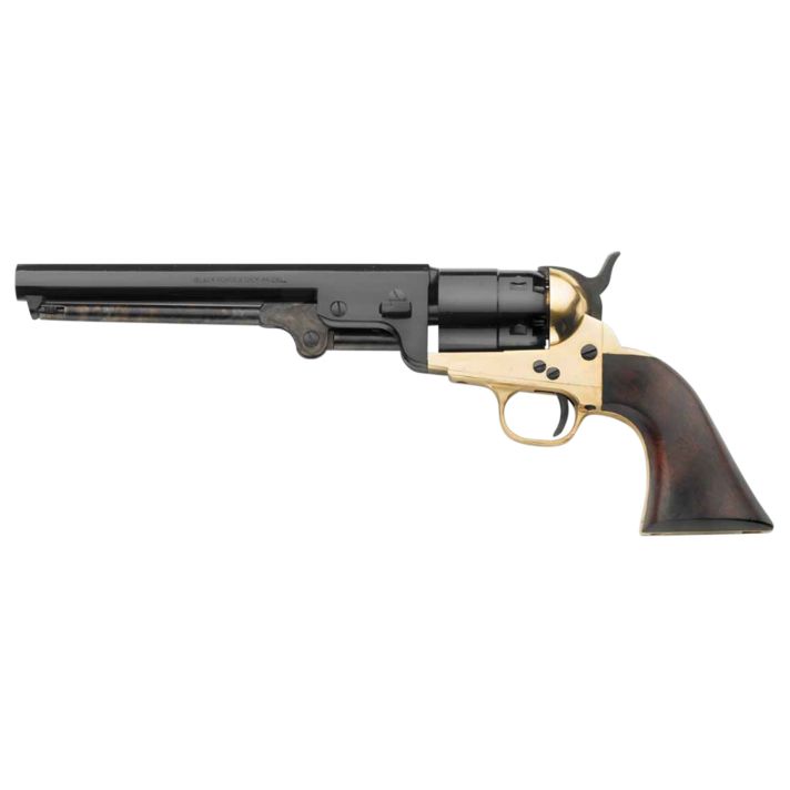Pietta REB44 1851 Navy 44 Cal 7.37" 6rd Brass Frame, Blued Cylinder & Octagon Barrel, Walnut Grip