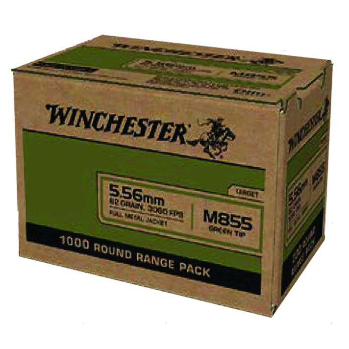 Winchester Ammo WM8551000 USA M855 Green Tip 5.56x45mmNATO 62gr Full Metal Jacket 1000 Per Box/1 Case *Sold By Case