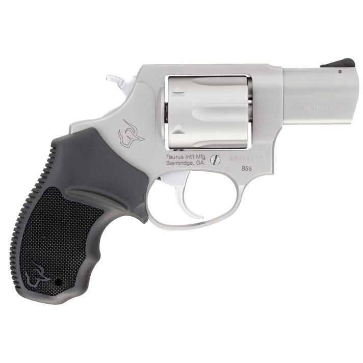 Taurus 285629 856 *CA Compliant Small Frame 38 Special +P 6rd 2" Matte Stainless Barrel, Cylinder & Frame, Black Soft Rubber Finger Groove Grip, Transfer Bar Safety, Exposed Hammer