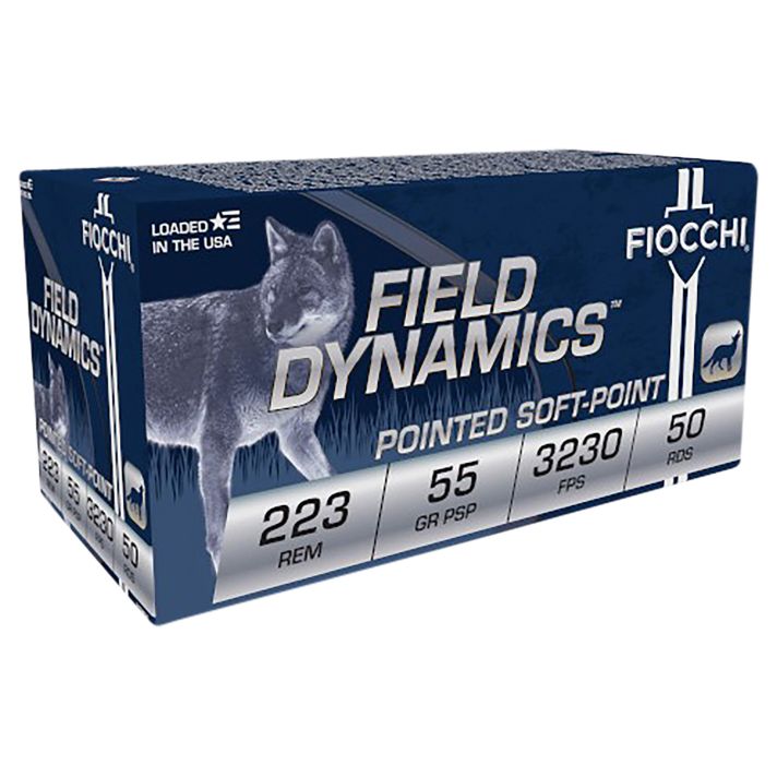 Fiocchi 223B50 Field Dynamics223Rem 55gr Pointed Soft Point 50 Per Box/10 Case
