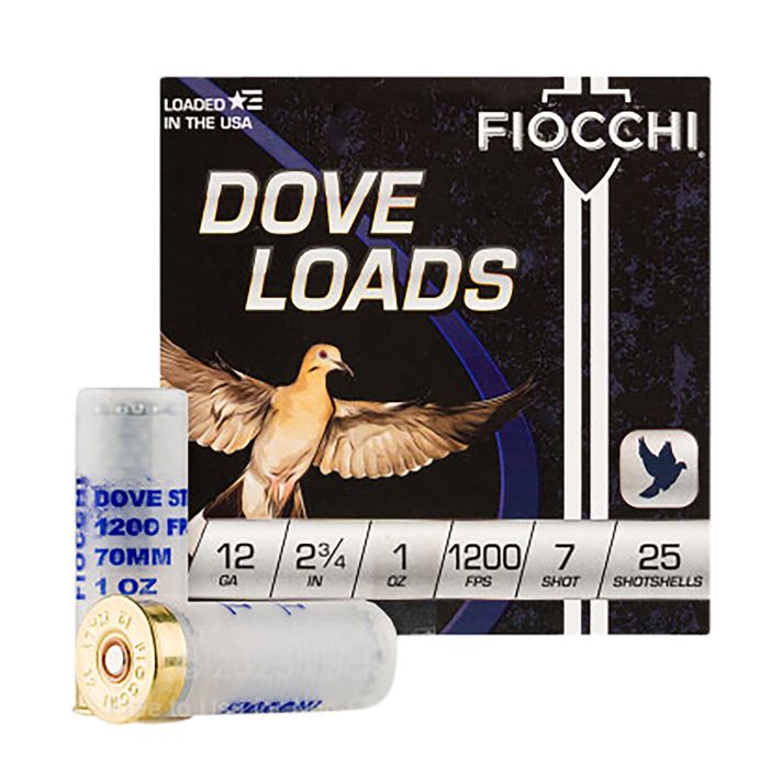 Fiocchi 12DLS17 Dove & Quail12Gauge 2.75" 1oz 7Shot 25 Per Box/10 Case