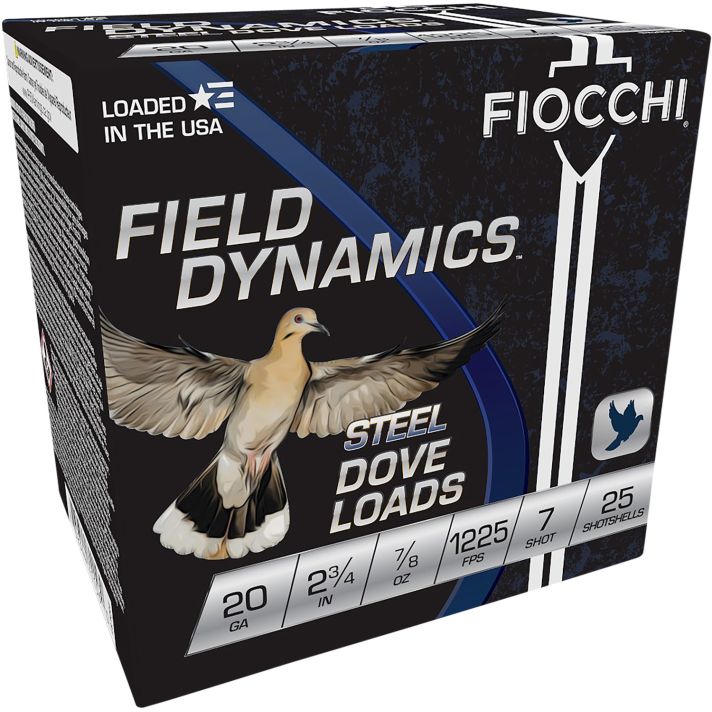 Fiocchi 20DLS7 Field Dynamics Dove & Quail 20Gauge 2.75" 7/8oz 7Shot 25 Per Box/10 Case