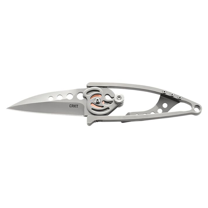CRKT 5102N Snap Lock2.55" Folding Drop Point Plain Bead Blasted 420J2 SS Blade/Stainless Steel Handle Features Money Clip Includes Pocket Clip