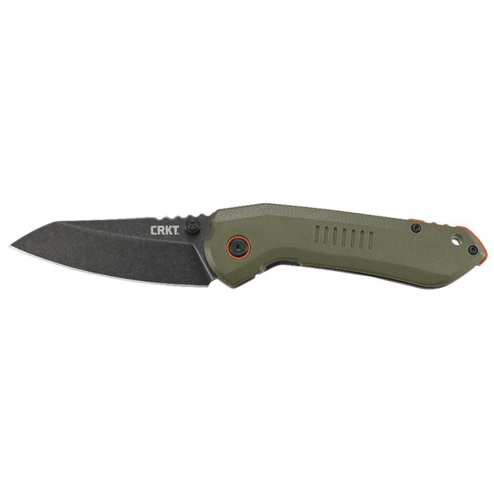 CRKT 6280 Overland3" Folding Sheepsfoot Plain Stonewashed 8Cr13MoV SS Blade/ Green G10/SS Handle Includes Pocket Clip