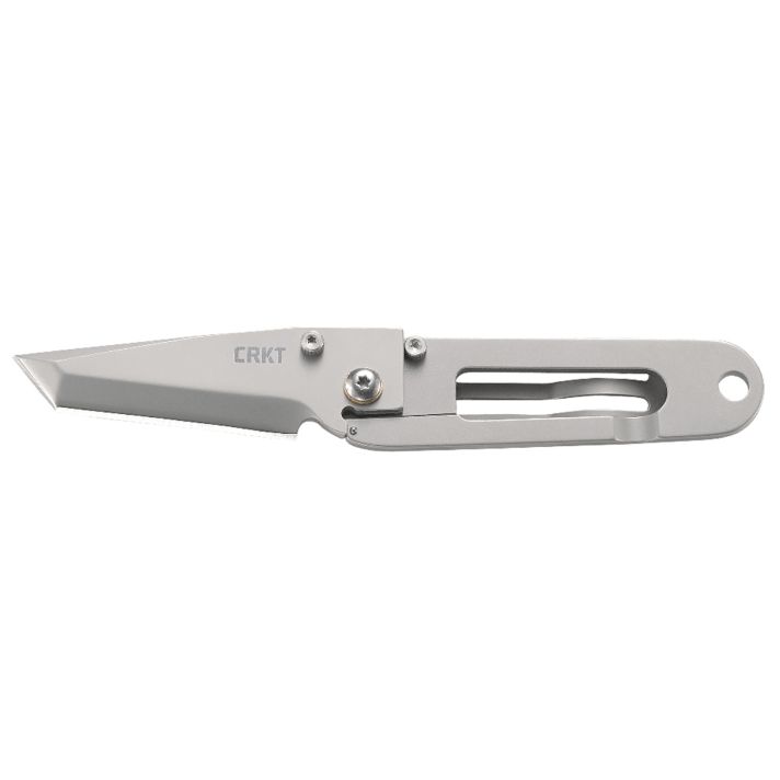 CRKT 5500 K.I.S.S.2.25" Folding Tanto Plain Bead Blasted 3Cr13MoV SS Blade/Bead Blasted Stainless Steel Handle Includes Pocket Clip