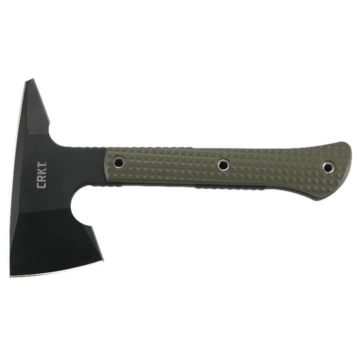CRKT 2726 Jenny Wren Compact 2.59" Tomahawk w/Spike Plain SK-5 Steel Blade, Green GRN Handle, 10.06" OAL, Includes Sheath