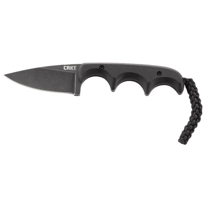 CRKT 2384K Minimalist2.16" Fixed Drop Point Plain Black Stonewashed 5Cr15MoV SS Blade/Black G10 Handle Includes Lanyard/Sheath