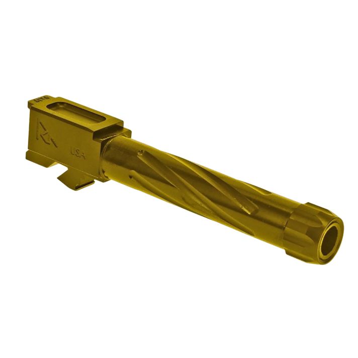 Rival Arms RA20G102E Precision V1 Drop-In Barrel 9mm Luger 4.49" Gold PVD Finish 416R Stainless Steel Material with Threading for Glock 17 Gen3-4