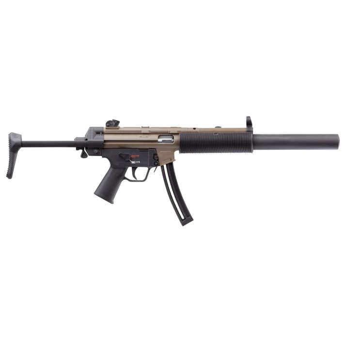 HK 81000627 MP5Sports South Exclusive 22 LR 25+1 16.10" Black Barrel, Exclusive Flat Dark Earth Steel Receiver, Black Collapsible Stock