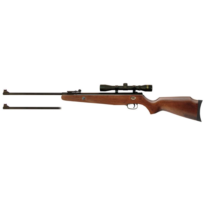 Beeman 1073GP Grizzly X2 Combo Gas Ram 177 22 1rd Shot Black Black Receiver Hardwood Scope 4x32mm
