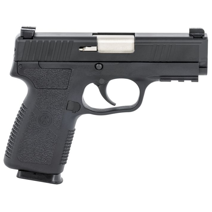 Kahr Arms KP90S94N P9-29mm Luger 7+1 3.60" Barrel, Black Finish Picatinny Rail Frame, Serrated Matte Black Stainless Steel Slide, Textured Polymer Grip & TruGlo Night Sights