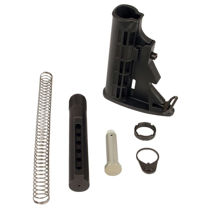 LBE Unlimited MILSTKKT Complete Mil-Spec Stock Kit6 Position Black Synthetic for AR-15, M4