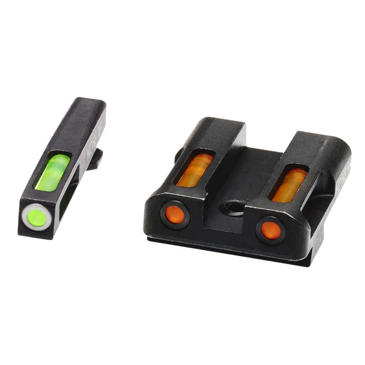 HiViz GLN425 LiteWave H3 Sight Set for Glock Green Tritium White Outline Front Sight-Orange Fiber Optic Rear Sight