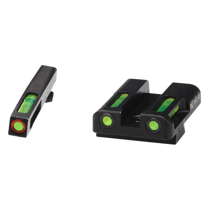 HiViz GLN525 LiteWave H3 Sight Set for Glock Green Tritium Orange Outline Front Sight-Green Fiber Optic Rear Sight