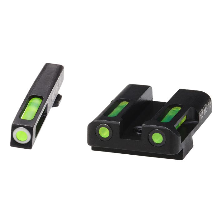 HiViz GLN329 LiteWave H3 Sight Set for Glock Green Tritium White Outline Front Sight-Green Fiber Optic Rear Sight