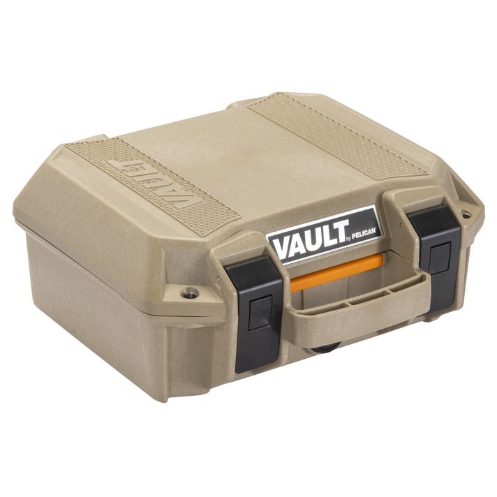 Pelican VCV100 Vault Case Small Tan Polymer Holds Handgun
