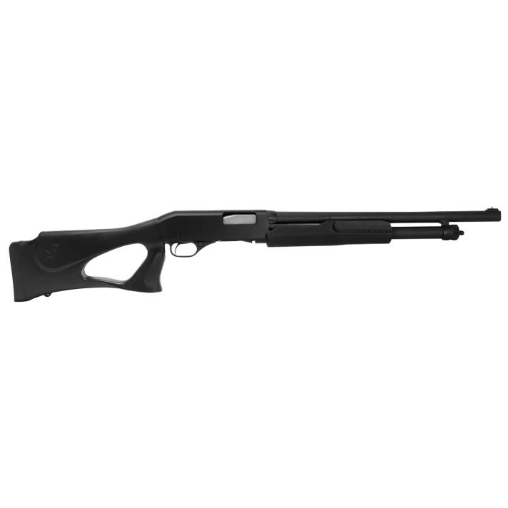 Stevens 23246 320 Security 12 Gauge 3" 5+1 18.50" Matte Black Chrome Lined Barrel, Fixed Thumbhole Stock, Bead Sight