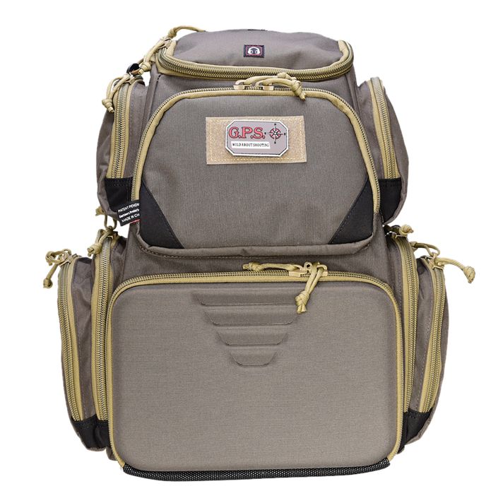 GPS Bags 1611SC Sporting Clays Backpack Olive w/Visual ID Storage System, Lockable Zippers, Storage Pockets, Pull-Out Rain Cover