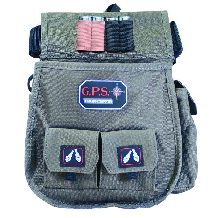 GPS Bags 1093CSP Deluxe Double Shotshell Pouch Olive Polyester Waist Mount 30-52" Belt