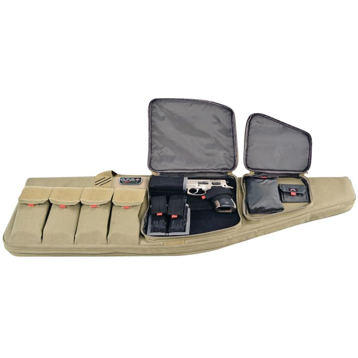 GPS Bags T42ART Tactical AR Case 42" Tan 1000D Nylon with Mag & Storage Pockets, Lockable Zippers, External Handgun Pocket & Visual ID Storage System