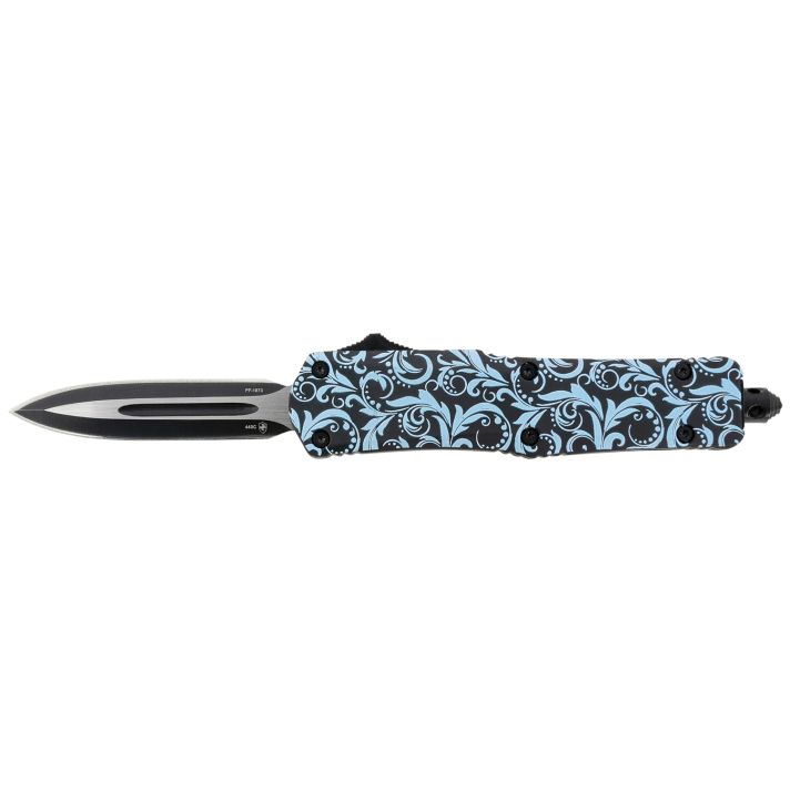 Templar Knife SMDT131 Gen II Maiden Teal Small 2.69" OTF Dagger Plain Black Oxide Stonewashed 440C SS Blade, 4.31" Teal Aluminum Handle, Glass Breaker