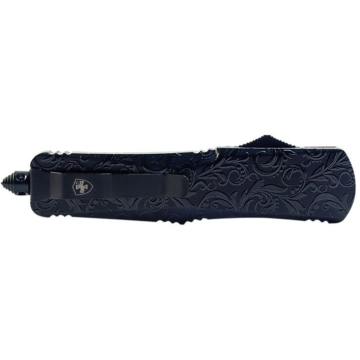 Templar Knife MMDG131 Gen II Maiden Gloss Slim 3.43" OTF Dagger Plain Black Oxide Stonewashed 440C SS Blade, 5.05" Black Gloss Aluminum Handle, Glass Breaker