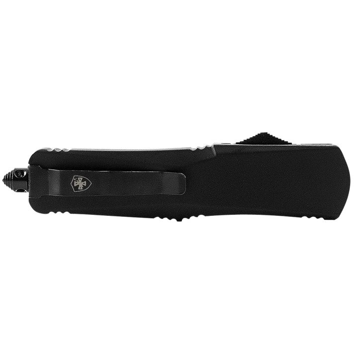 Templar Knife LBR231 Gen IILarge 3.50" OTF Tanto Plain Black Oxide Stonewashed 440C SS Blade,, 5.25" Black Aluminum/Rubber Handle, Glass Breaker