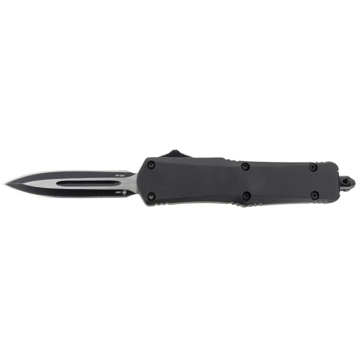 Templar Knife SBR131 Gen IISmall 2.69" OTF Dagger Plain Black Oxide Stonewashed 440C SS Blade, 4.31" Black Aluminum/Rubber Handle, Glass Breaker