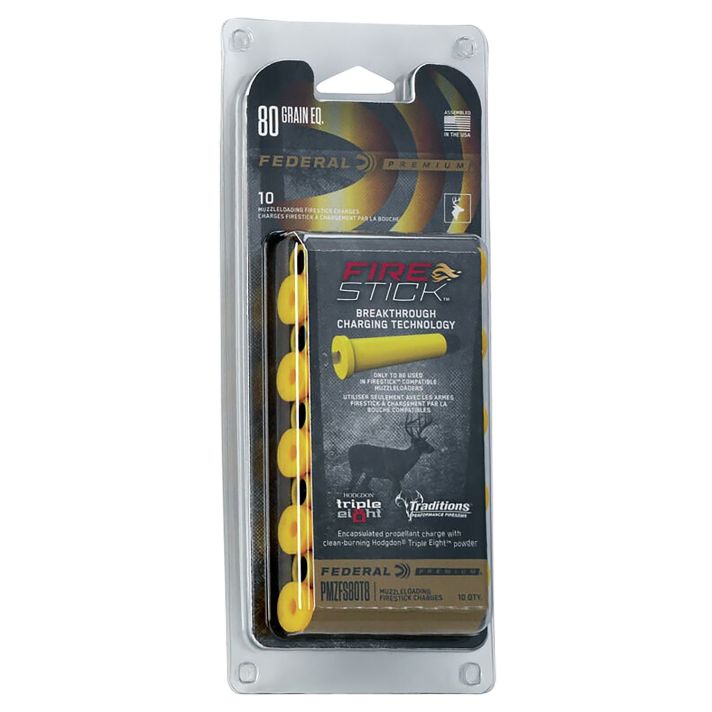 Federal PMZFS80T8 Premium Fire Stick Muzzleloader 50Cal 80gr 10 Per Box/10 Case *For Traditions Nitro Only