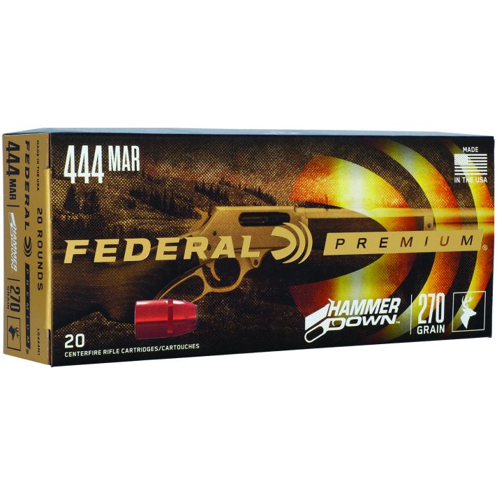 Federal LG444M1 Premium HammerDown 444Marlin 270gr Bonded Hollow Point 20 Per Box/10 Case
