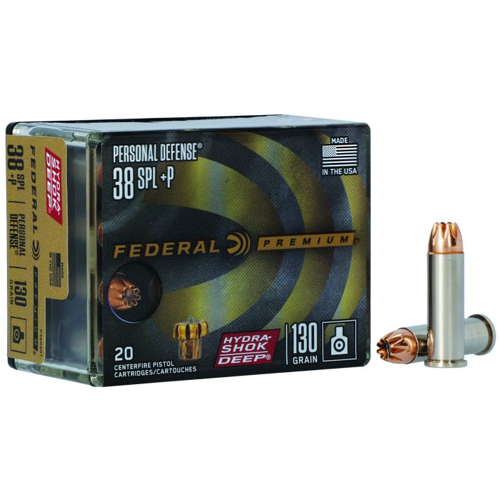 Federal P38HSD1 Premium Personal Defense 38Special+P 130gr Hydra-Shok Deep Hollow Point 20 Per Box/10 Case