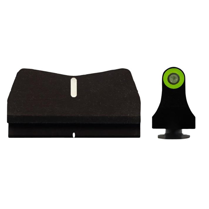 XS Sights GL0015P4G DXT2 Standard Dot White Outline Suppressor Height Green/White Tritium Front/Black/White Rear/Black Frame, Compatible w/ Glock 17/19, Front Post/Rear Dovetail Mount