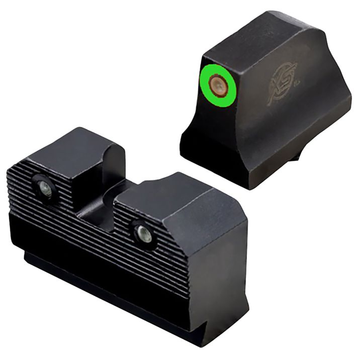 XS Sights GLR021P6G R3DNight Sights fits GlockBlack | Green Tritium Green Outline Front Sight Green TritiumRear Sight