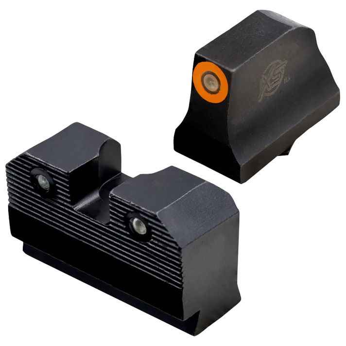 XS Sights GLR021P6N R3DNight Sights fits GlockBlack | Green Tritium Orange Outline Front Sight Green TritiumRear Sight
