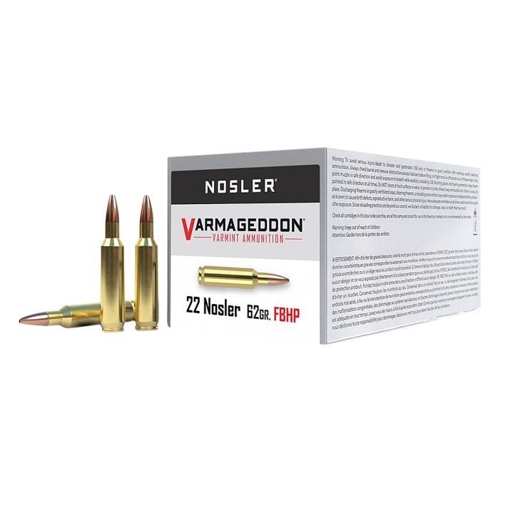 Nosler 65180 Varmageddon22Nosler 62gr Flat Base Hollow Point 50 Per Box/5 Case