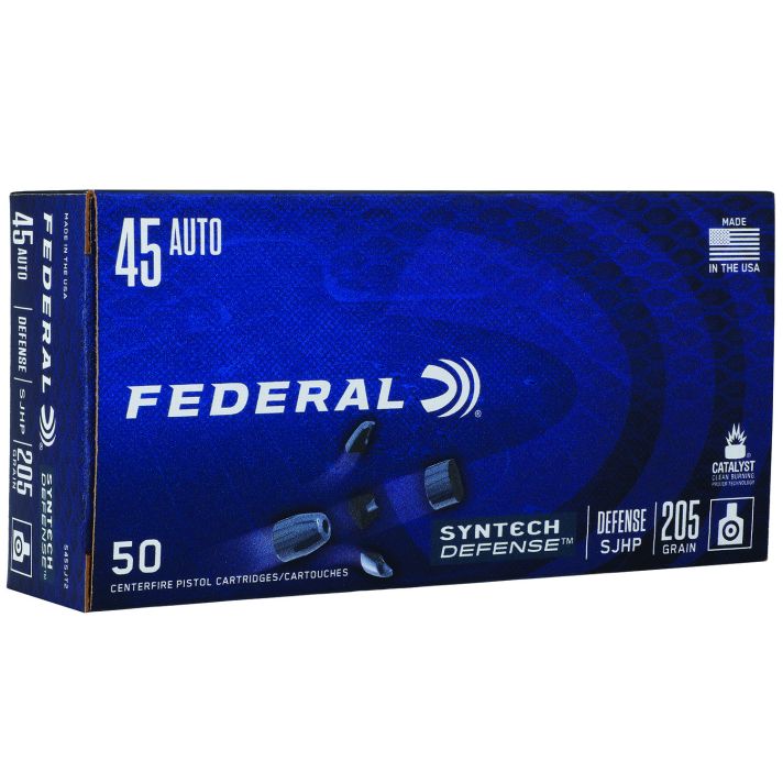 Federal S45SJT2 Syntech Defense 45ACP 205gr Segmented Jacketed Hollow Point 50 Per Box/10 Case